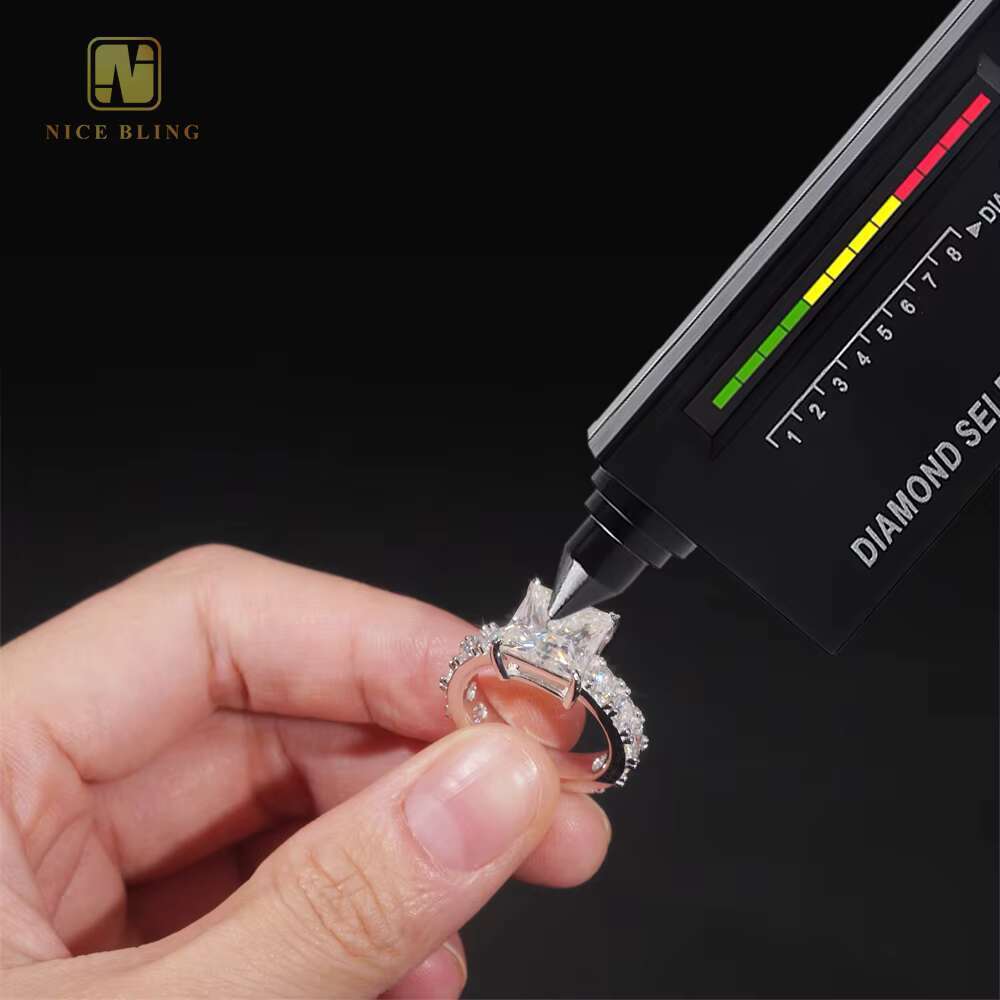 925 GRA Certificate 925 Silver Iced Out Princess Cutting Moissanite Diamond Engagement Wedding Band Solitaire Ring Women Gift
