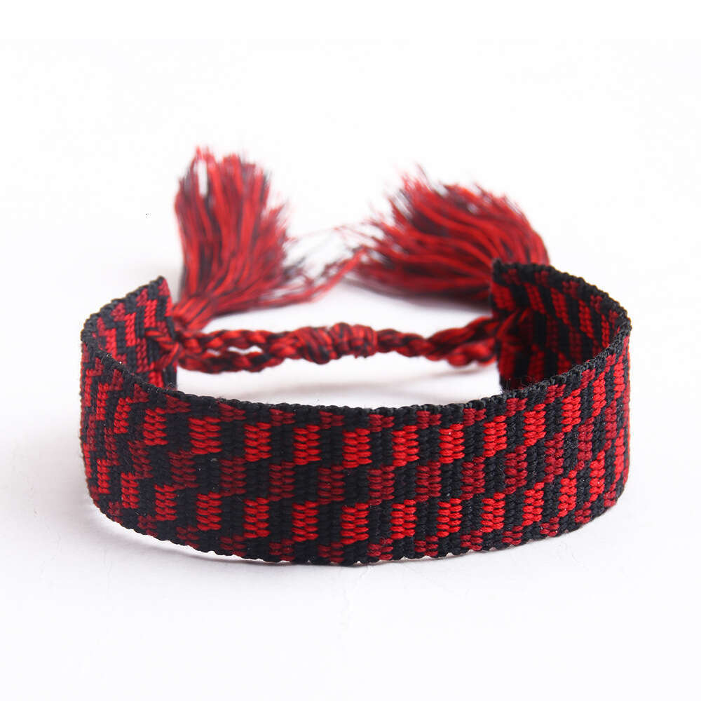 Embroidered colorful hand woven bracelet, Bohemian ethnic Su style, handmade rope, vacation style bracelet