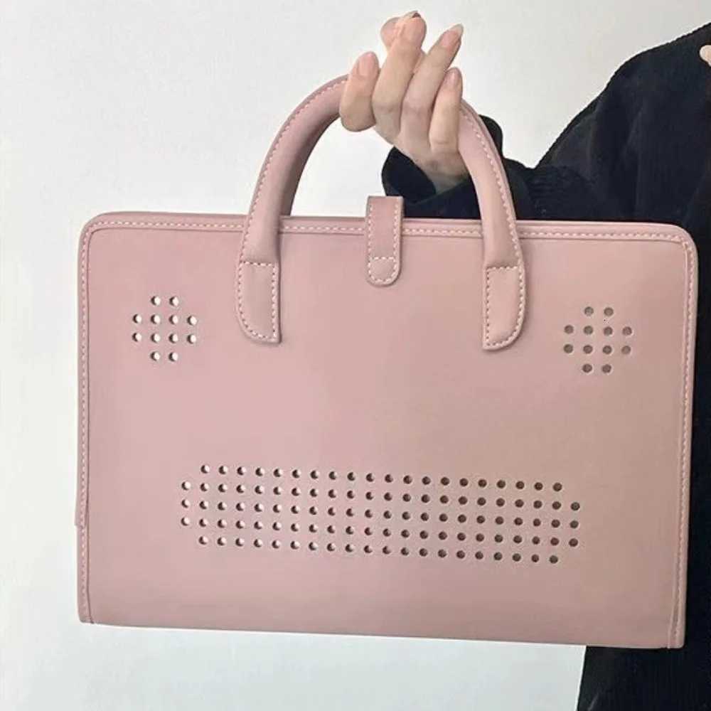 Solid Pink Laptop Bag PU Fashion Laptop Sleeve 14-16 Inch Top-Handle Computer Protective Case for GirlT251125