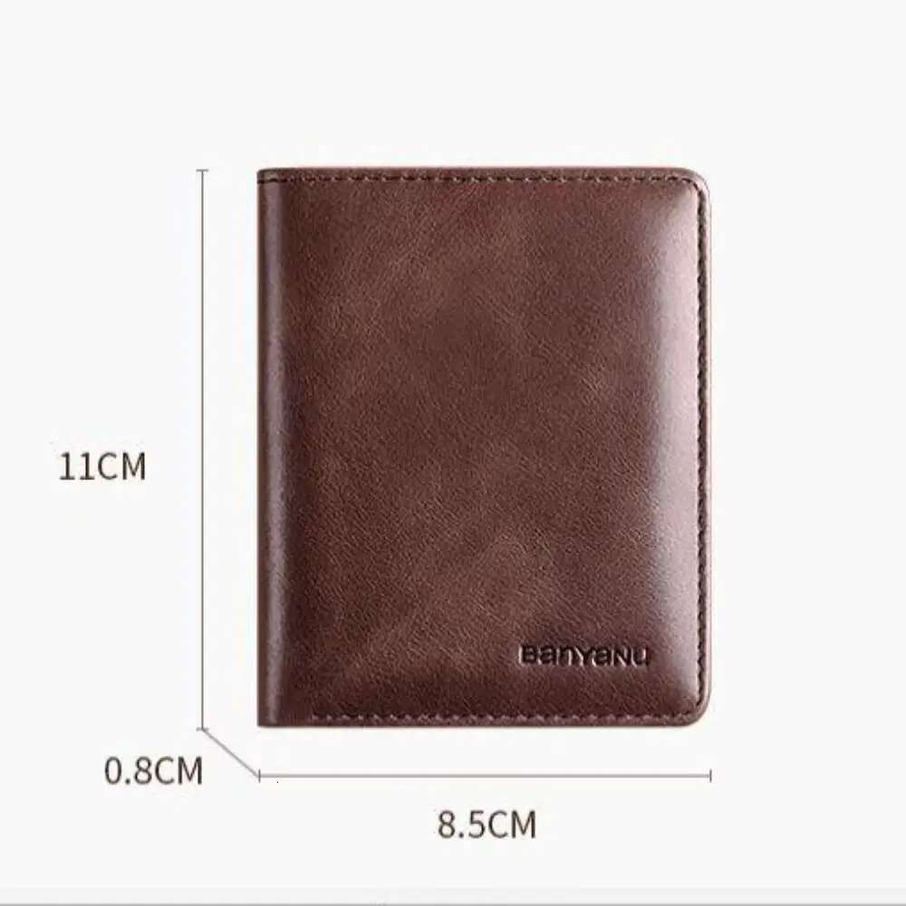 Fashion Vintage PU Leather Men's Short RFID Card Holder High Quality Slim Purse Business Style Wallet