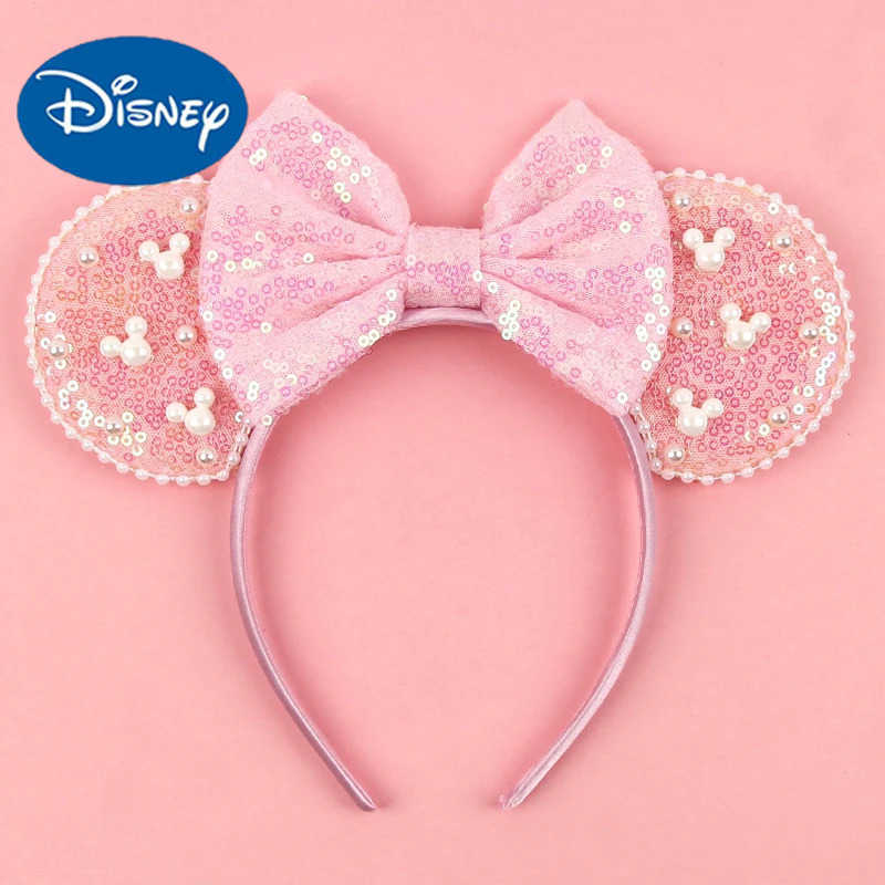 Disney New Trend Mouse Ear Headband Mickey 3.3 Velvet Girl Soft Bow Hair Halloween Party Travel DIY Hair Accessories X250425