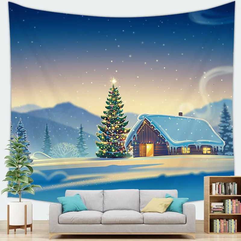 Background of Santa Claus digital-printed polyester tapestries living rooms bedrooms macrame wall hanging room decor aestheticM251125