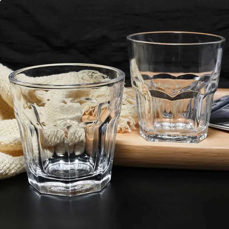 Thickened Glass Cups Beer Mugs Mouthwash Cups Glass Octagonal Cups Transparent Glass Cups Household Glass Tea Cups Whiskey Glass Y251125