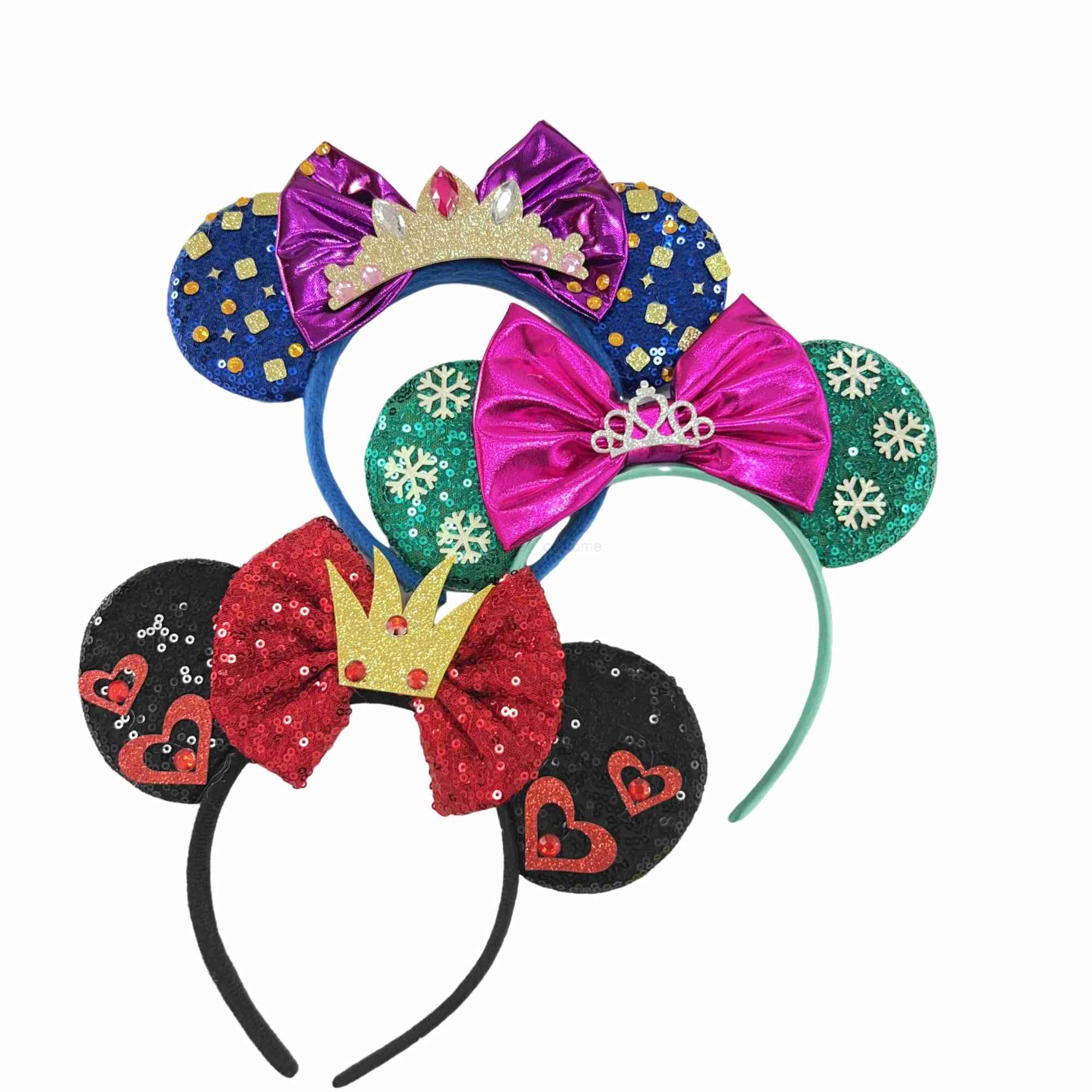 Disney 2023 Disney Castle Fireworks Mickey Ears Headbands Shining Bow Girls Role Playing Hair Adult/Childrens Party Gifts Childrens Hair Accessories X