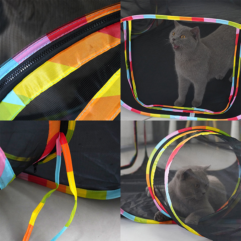 Pet cage cat tunnel portable foldable set pet tent domestication outdoor passage toy cat and dog fence