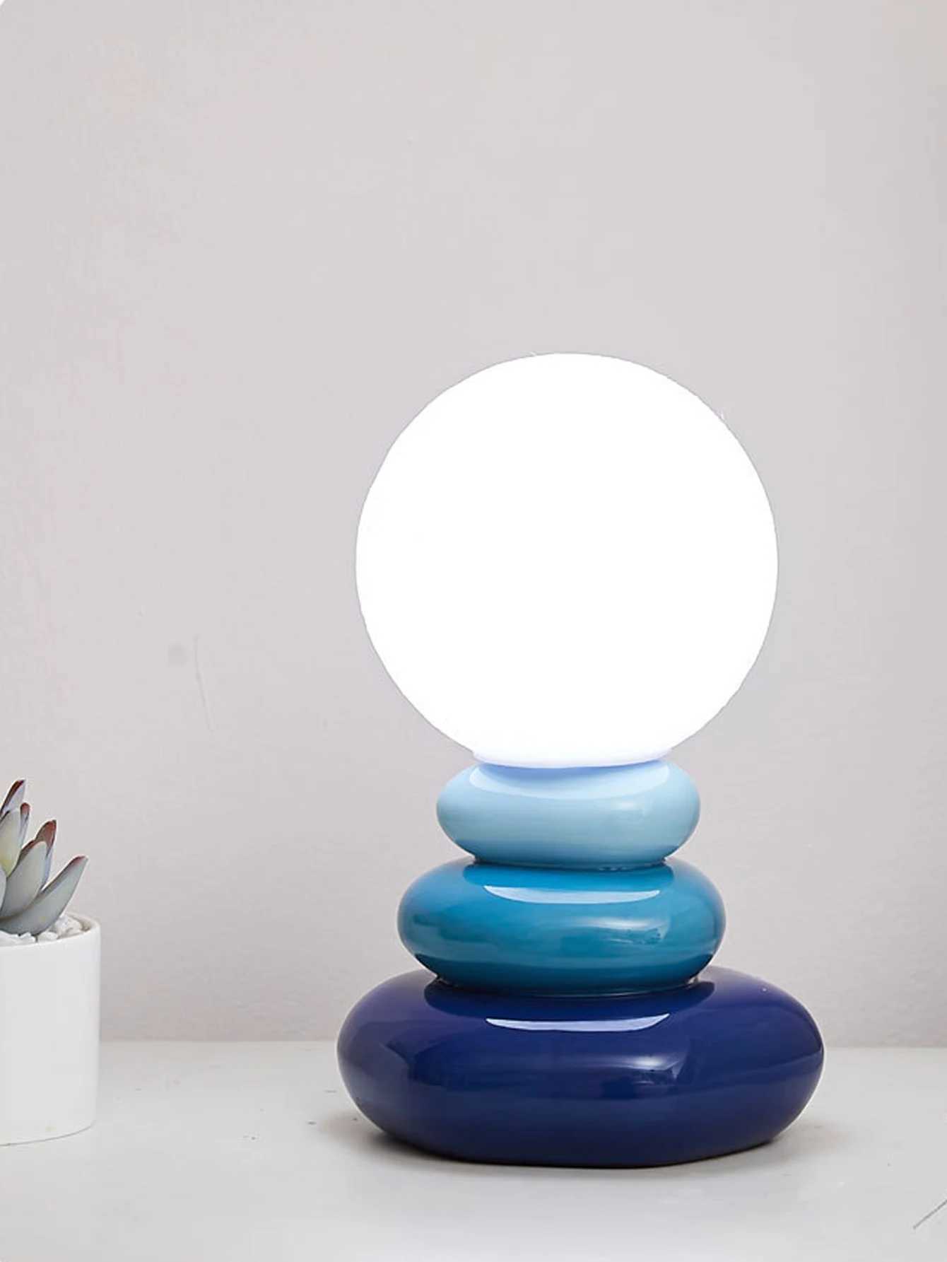 Orange/Blue/Gray ceramics led table lamp for bedroom desk Mood light Lamp bedside table moon stromatolite Room decorating items C251125