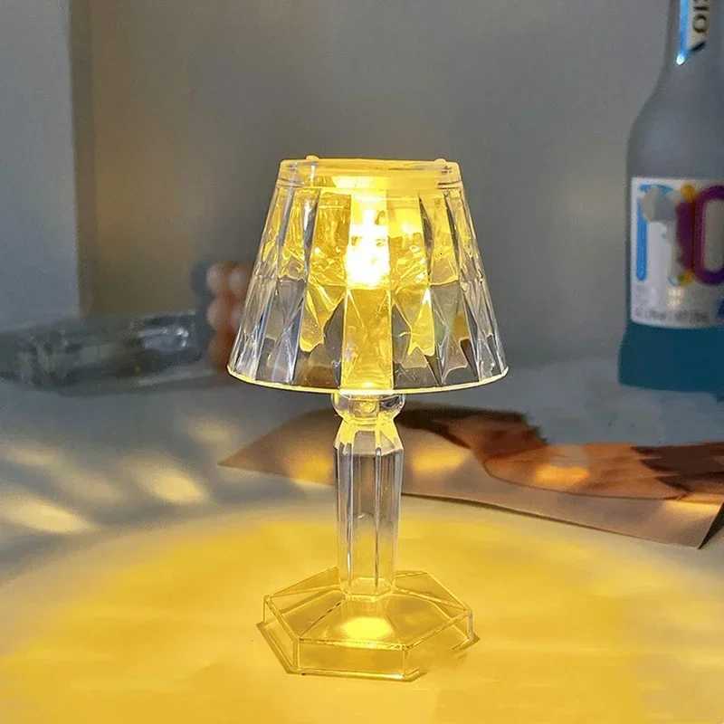 Mini Crystal Table Lamp Color Changing Battery Bedsides Lamp Night Light For Table Dinner Bar Bedroom Party Christmas LED NightM251125