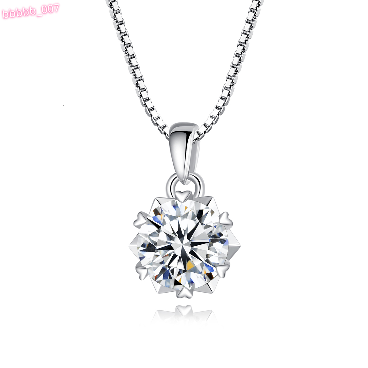 CZCITY Moissanite 1ct Diamond Pendant Necklace 925 Sterling Silver Necklace Heart ClawMoissanite Jewelry