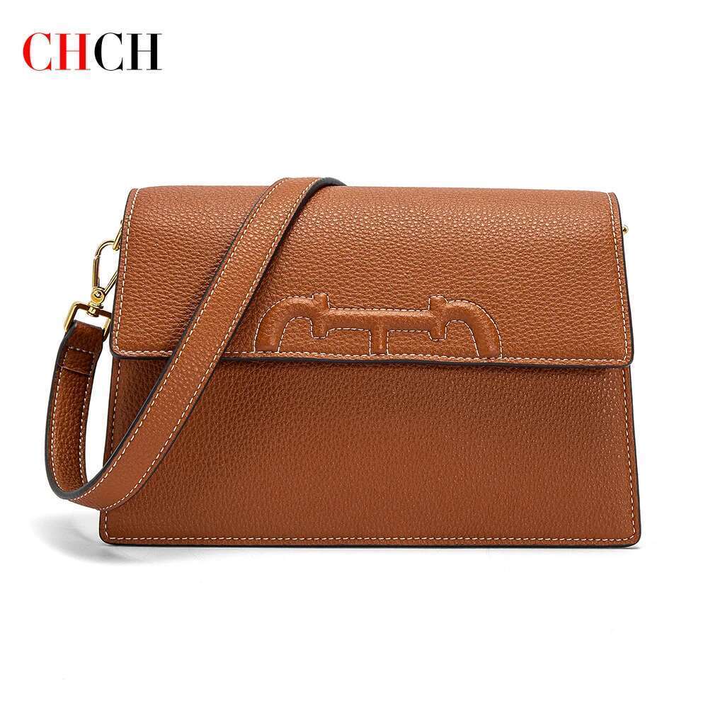 CHCH Women's Crossbody Autumn/Winter New Coffee Color Simple Organ Bag