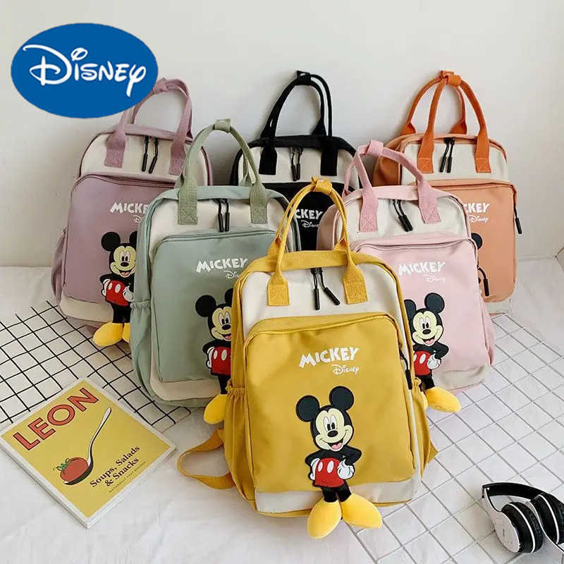 Disney Mickey Mouse Backpack for Kids Cute Cartoon Fashionable Backpack for Students Travel Bag Birthday Gift for Children H251125