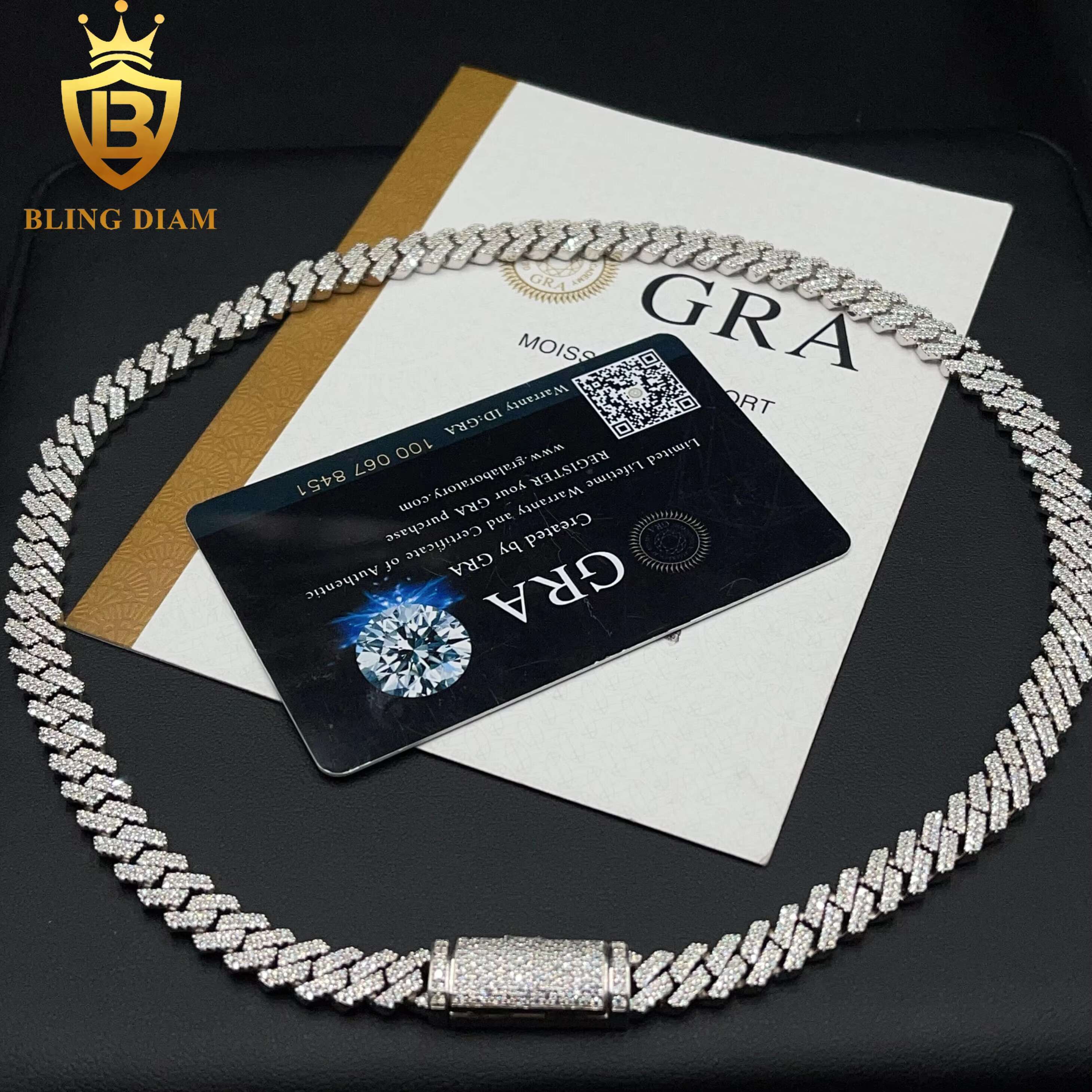 8mm Hip Hop Jewelry 925 Sterling Silver Vvs Moissanite Iced Out Mini Cuban Link Chain Bracelet Necklace