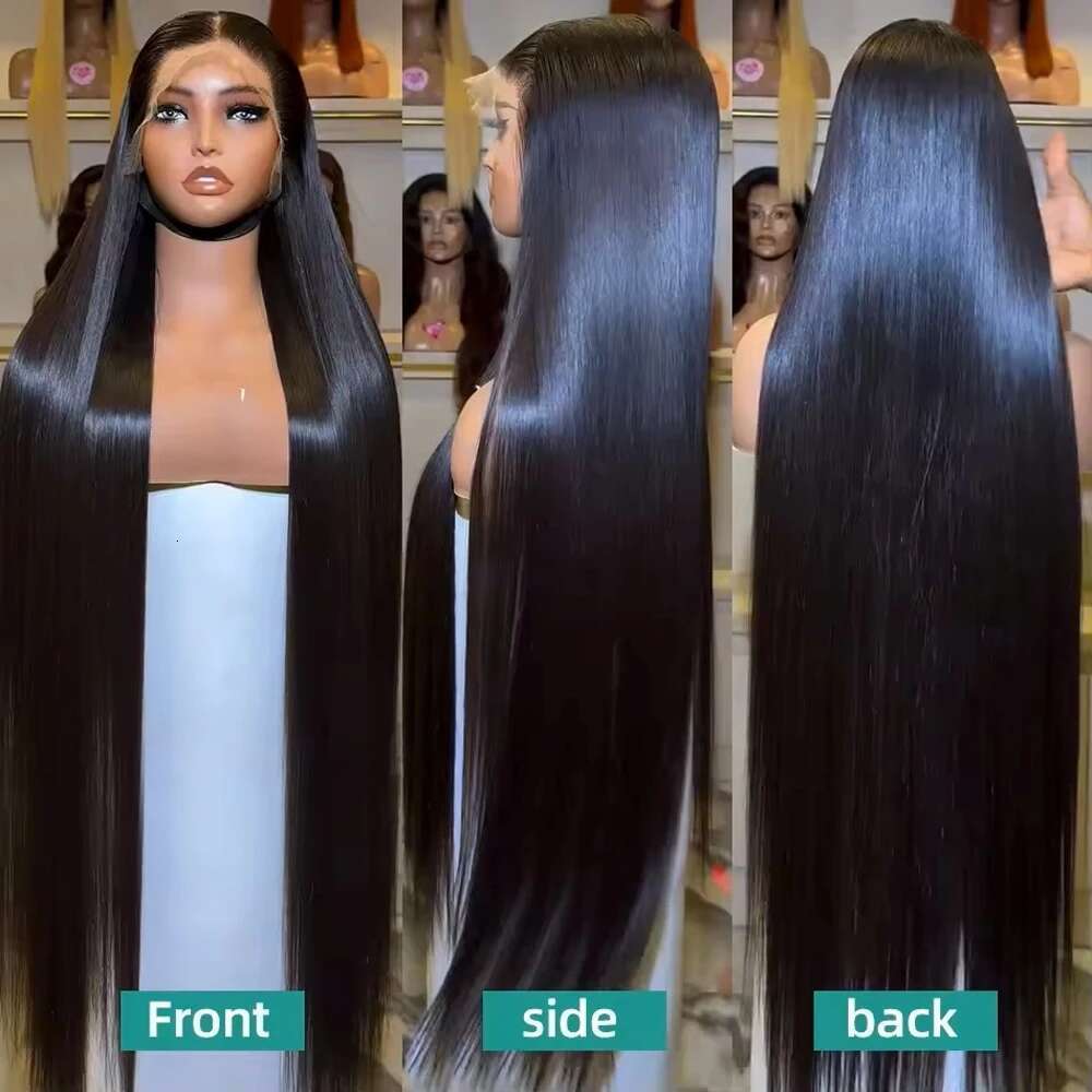 250% 40Inch Front Wigs 13X6 HD Lace Frontal 13X4 Bone Straight Human Hair Wig Pre Plucked For Women