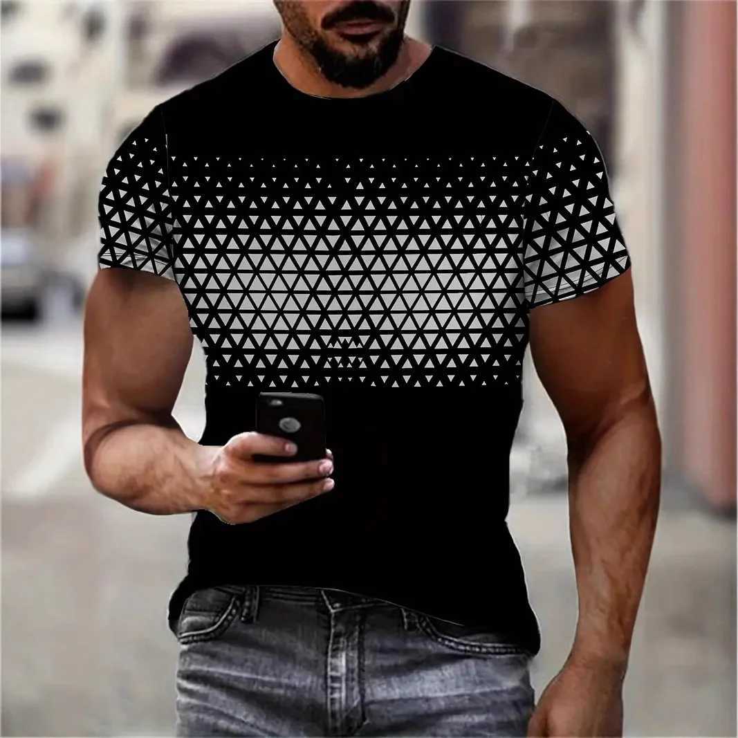 2025 Summer Mens Fashion Digital Printing 3D T-shirt Fast Drying Fitness Training Clothing Running Short Sleeve Trend T-shirt W250425