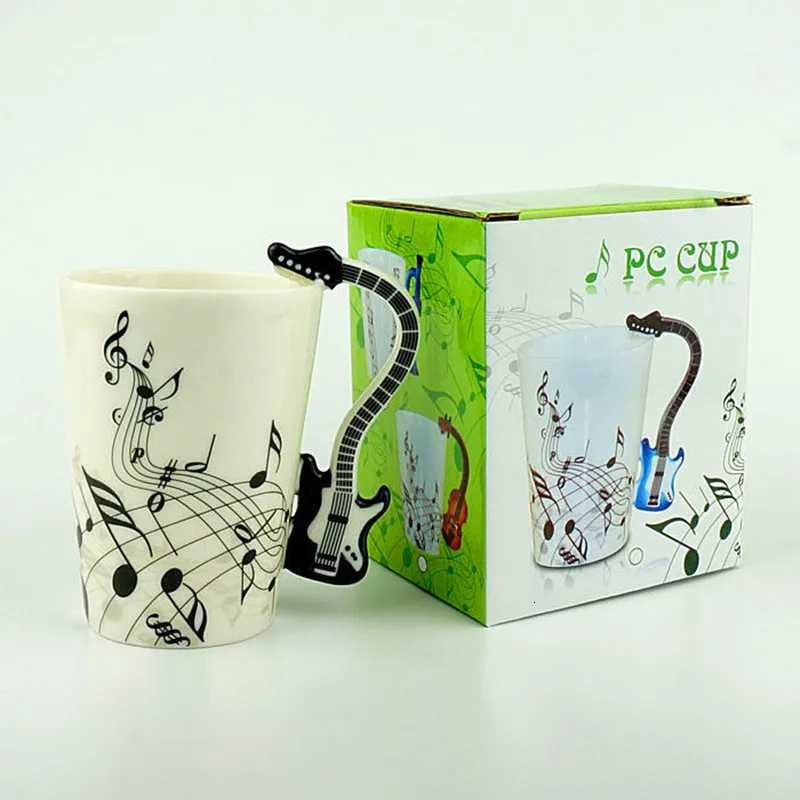 240ml Creative Music Ceramic Mug Guitar Violin Style Cute Coffee Tea Milk Stave Mugs And Cups with Handle Novelty Gifts Y251125