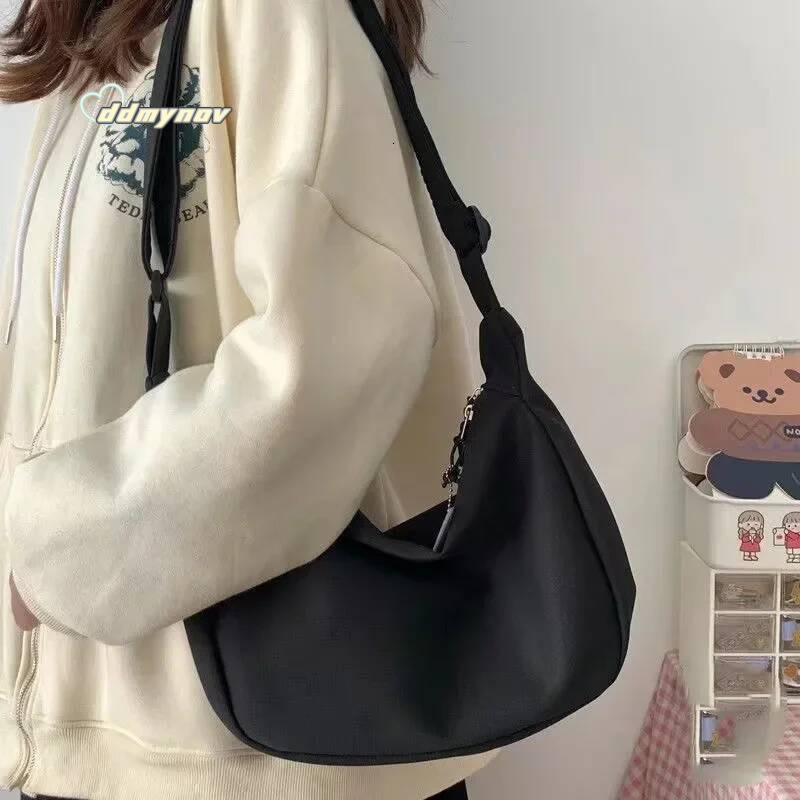 Shoulder Solid Haruku All-match Simple Multifunction Handbags Large Capacity Crossbody Bags for Women Teens Purse ddmynov