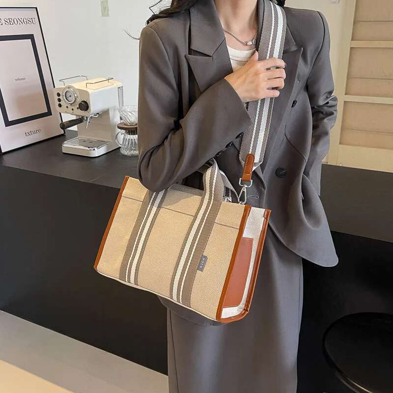 Luxury Designer Large Capacity Canvas Tote Women In New Vintage Handbag For Class Commuting Crossbody Shoulder Bag