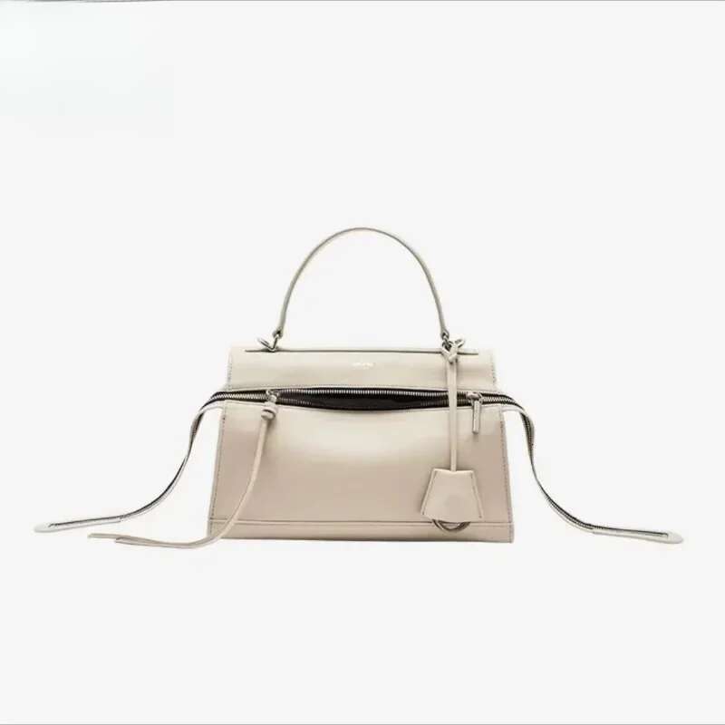 Designer bag New Arrival Black Leather TopHandle Satchel Shoulder Bag Large Capacity Zipper Closure Stylish Elegant Luxury Women's Handbag Trendy