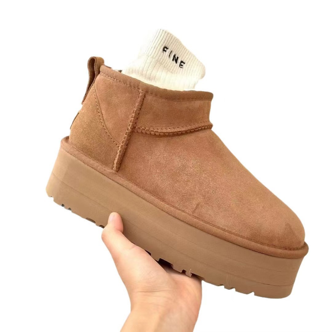 Free Shipping Designer Casual Shoes Winter new high top thick soled big toe snow boots with plush warm shoes Classy Sporty