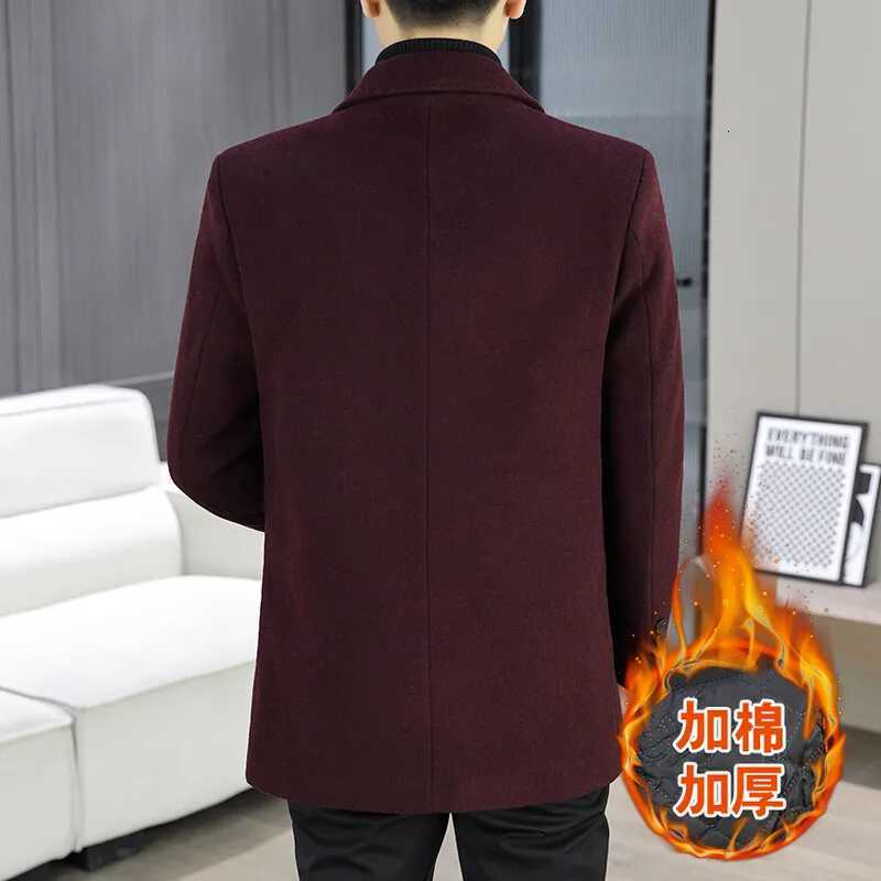 Autumn Korean Version Mens Woolen Jacket Medium Length Casual Business Trench Coat Wool Blends Social Streetwear Overcoat 4XLT251125