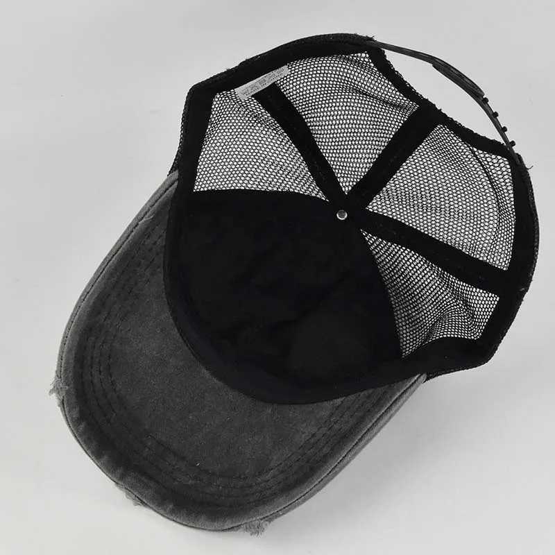 Summer Yellowstone Dutton Ranch Hat Cross Ponytail Baseball Cap Distressed Outdoor Embroidery Sunscreen Hat Solid Color CapT251125