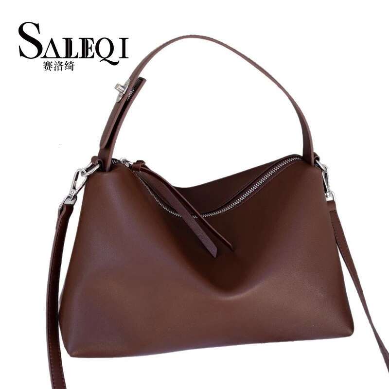 Genuine Leather Fashon Brand Designer Women Shoulder Crossbody Coffe Bags Ladies High Quality Balck Handbag Brown 2025