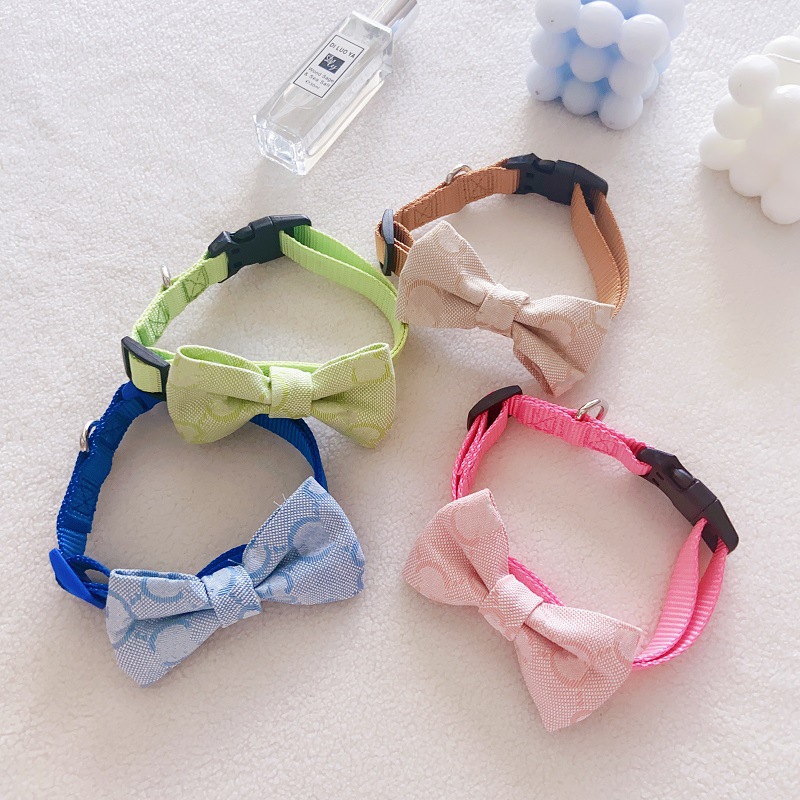 2025 new 2025 new Designer Bow Tie, Adjustable pet Collar Dogs with Plastic Buckle Collar, Trendy Classic Patterns for Small Medium Large Bo