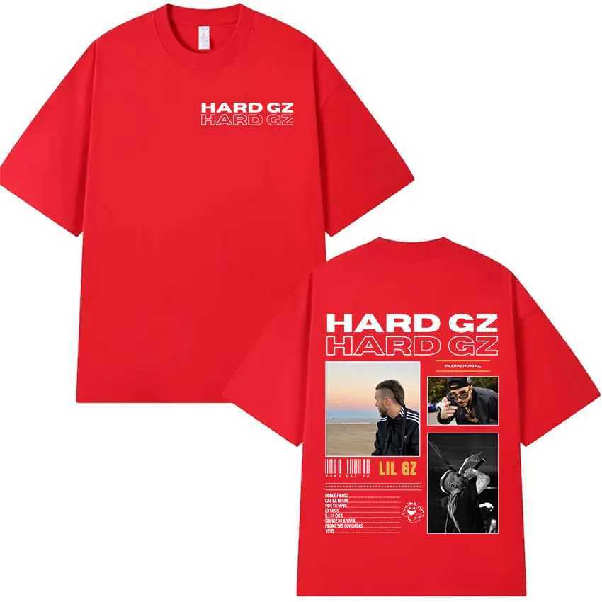 Rap singer HARD GZ Tour 2025 graphic T-shirt mens hip-hop fashion cotton short sleeved T-shirt retro oversized T-shirt street clothing W250425