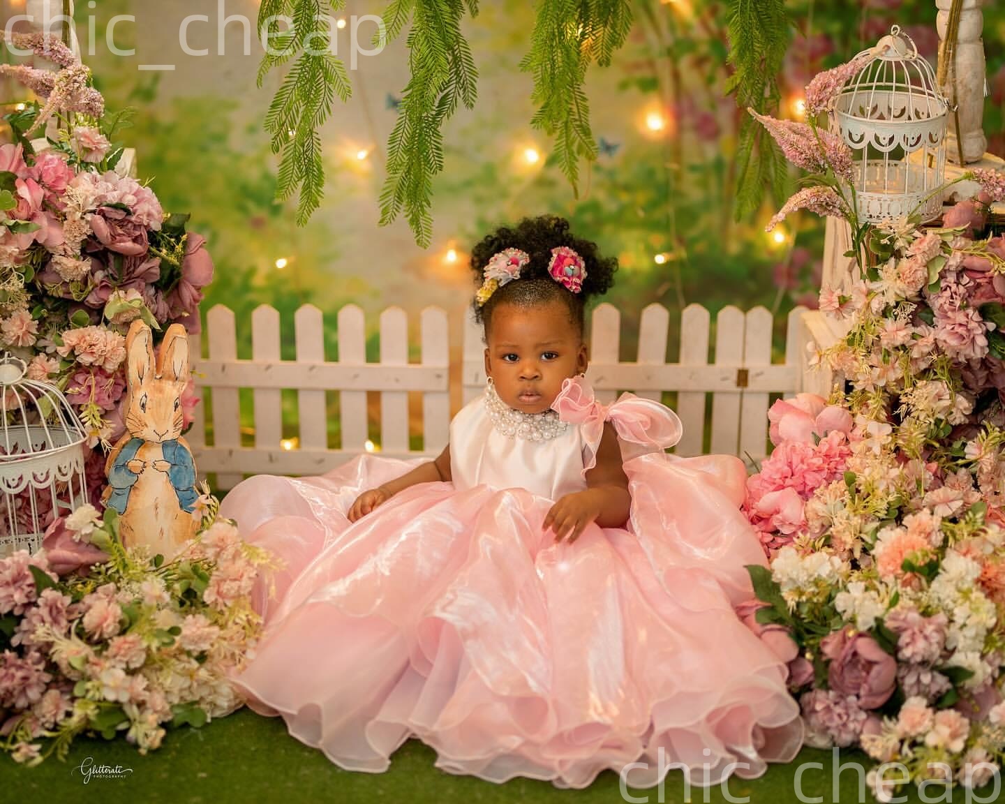 2026 Pink Ball Gown Flower Girl Dresses Pearls Organza Crew Little Girl Christmas Peageant Birthday Christening Tutu Dress Gowns ZJ422