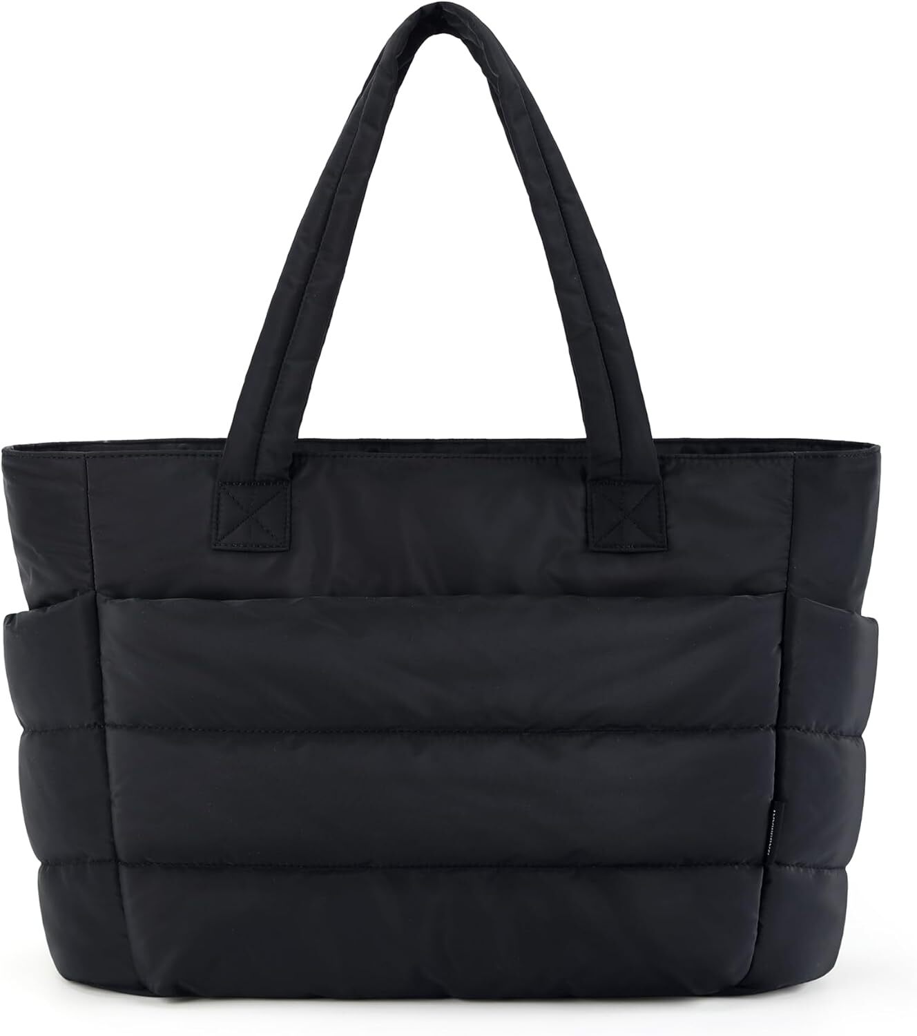 Women, Lightweight Puffy Tote With Compartments, Quilted Shoulder Bag Handbag For Travel, Work