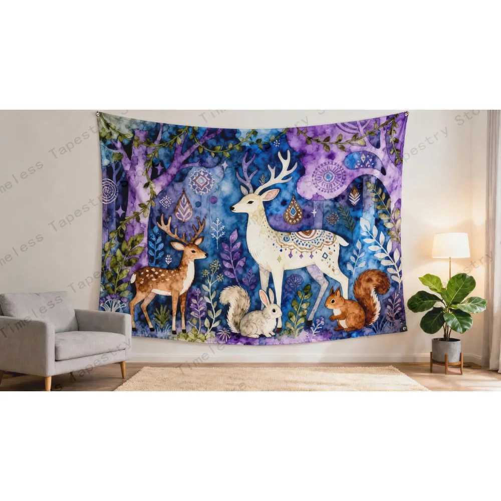Jungle Animal Tapestry with Giraffe Panther Design Bring Comfort to Your Home Ideal for Cosy Autumn and Winter SeasonsM251125