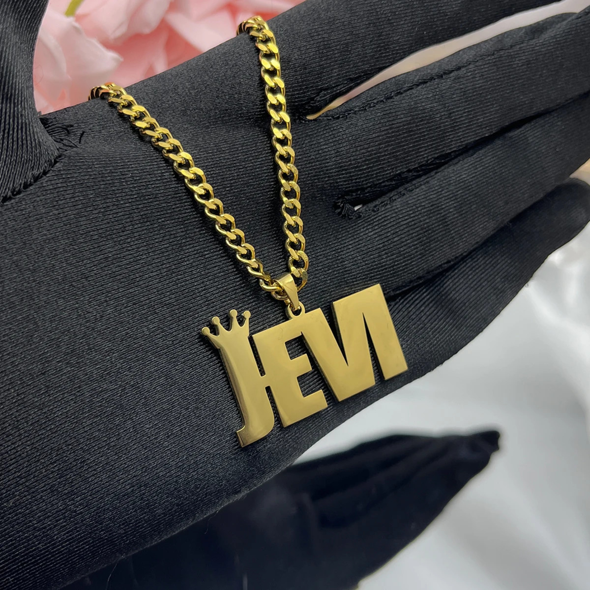 Custom Movable Big Name Pendant Necklace Stainless Steel Cuban Chain Nameplate Personalized Necklace For Women Fashion Jewelry 250425