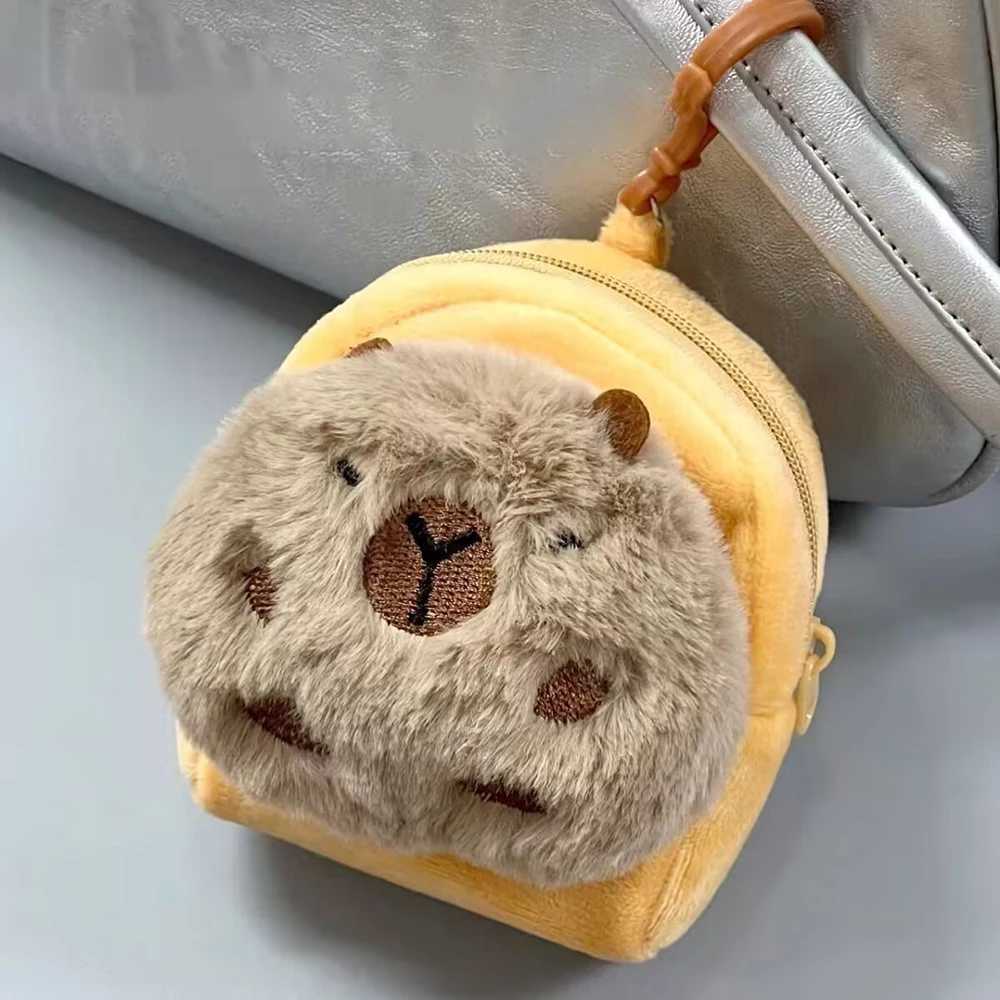 Cute Plush Capybara Coin Purse Cartoon Animal Shape Wallet Key Lipstick Headphone Storage Bag Creative Capybara Kawaii PouchXJ251125