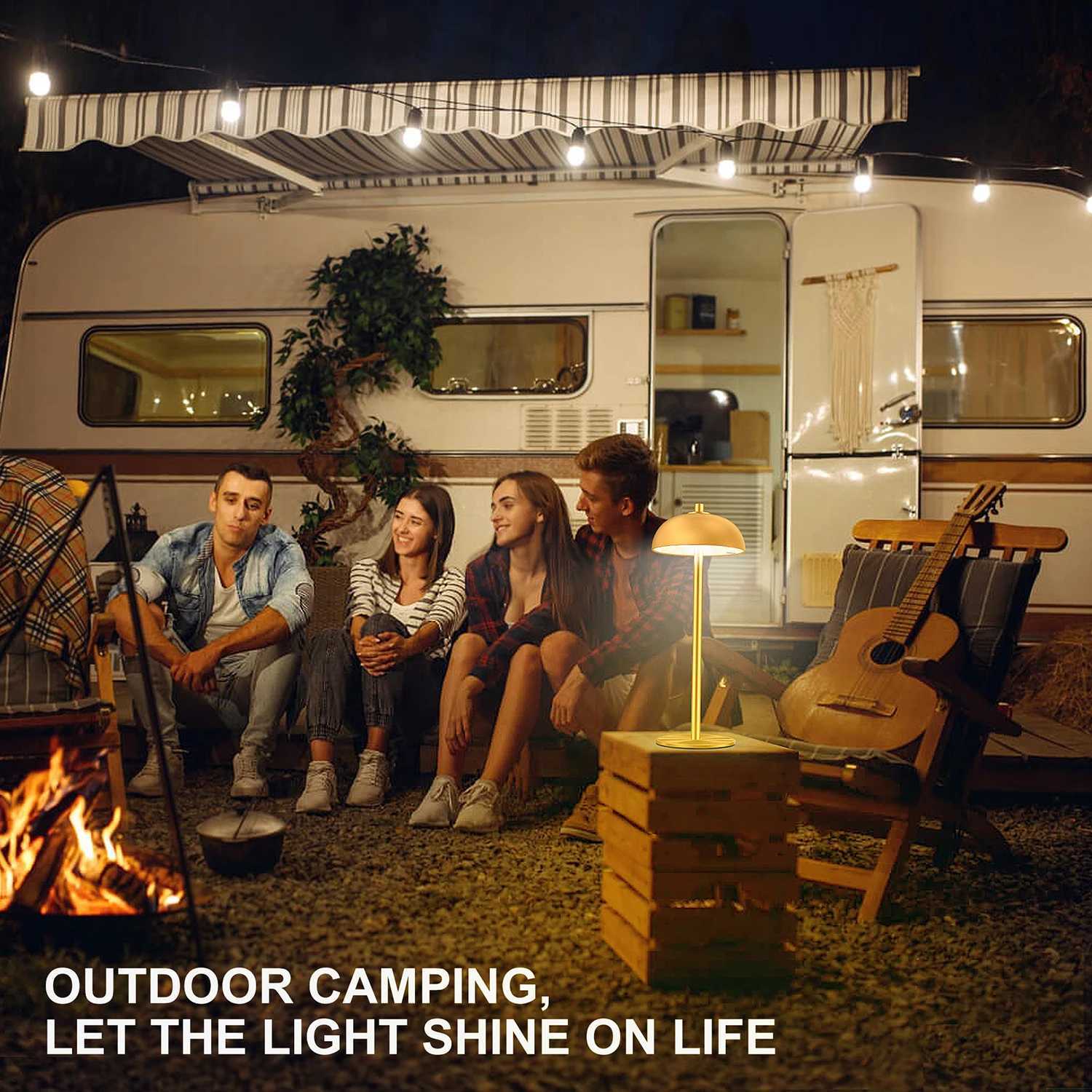 SUBORT Table Lamp for Bedroom Rechargeable Wireless Touch Lamp Camping Mushroom Creative Lamp Mood Light USB-C Desk LampM251125