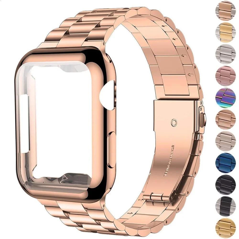 CaseStrap Band Ultra2 49mm Stainless Steel Metal Strap For Apple Watch 9 41 45MM 44mm 40mm SE Series 8 7 6 5 4 Cover 250425