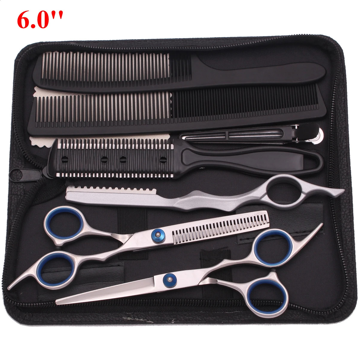 6 Professional Hair Scissors Thinning Cutting Shears Hairdressing Comb Razor Set Salon Barber Home Japan Steel Drop 250424