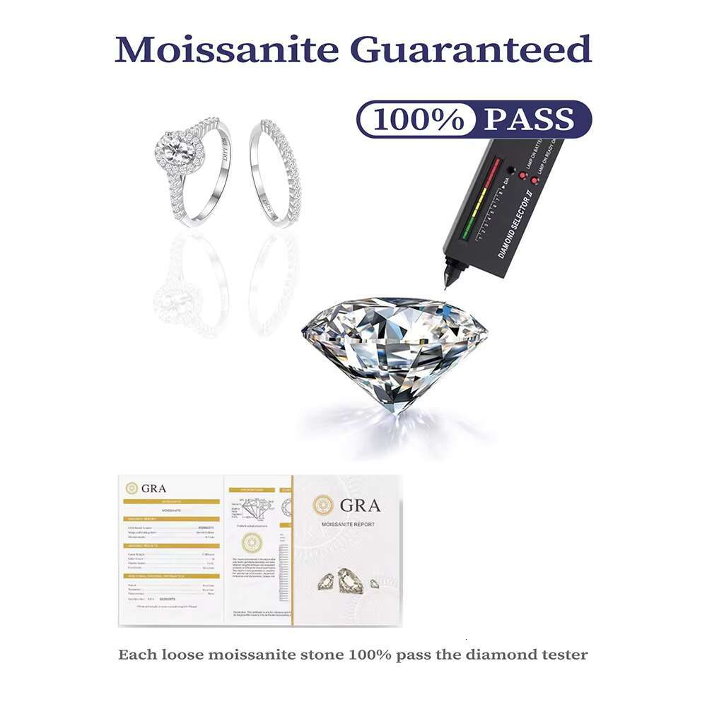 Customized 925 Silver Moissanite Diamond Engagement Ring for Womens Wedding Jewelry