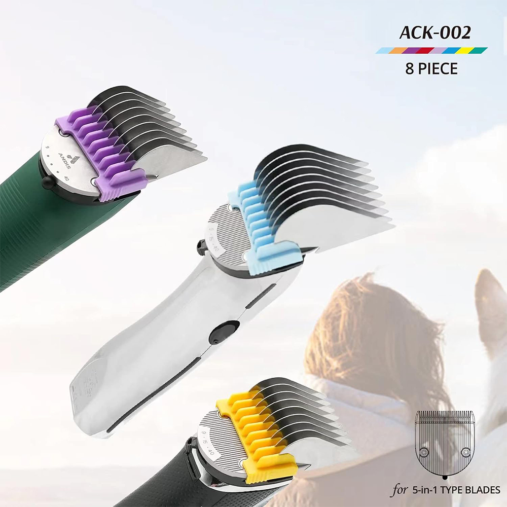 KBDS Animal Stainless Steel Attachment Guide Comb Set for 5-in-1 Detachable Blade Pet, Dog and Cat Clippers (Not compatible with A5 style Detachable B