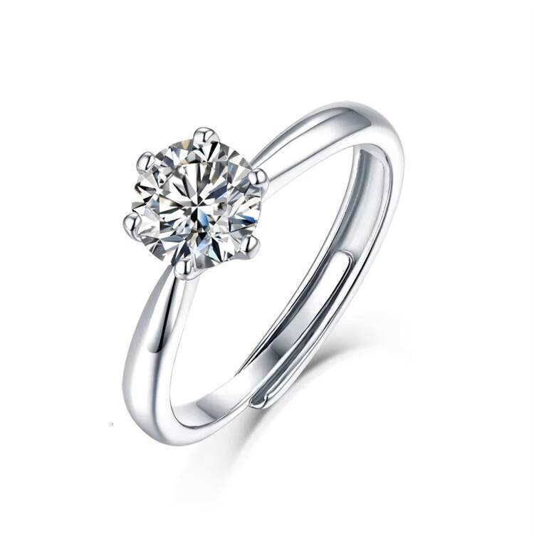 Classic Minimalist 18K Gold Engagement Ring Adjustable S925 Silver Matching Moissanite Ring for Couples for Women