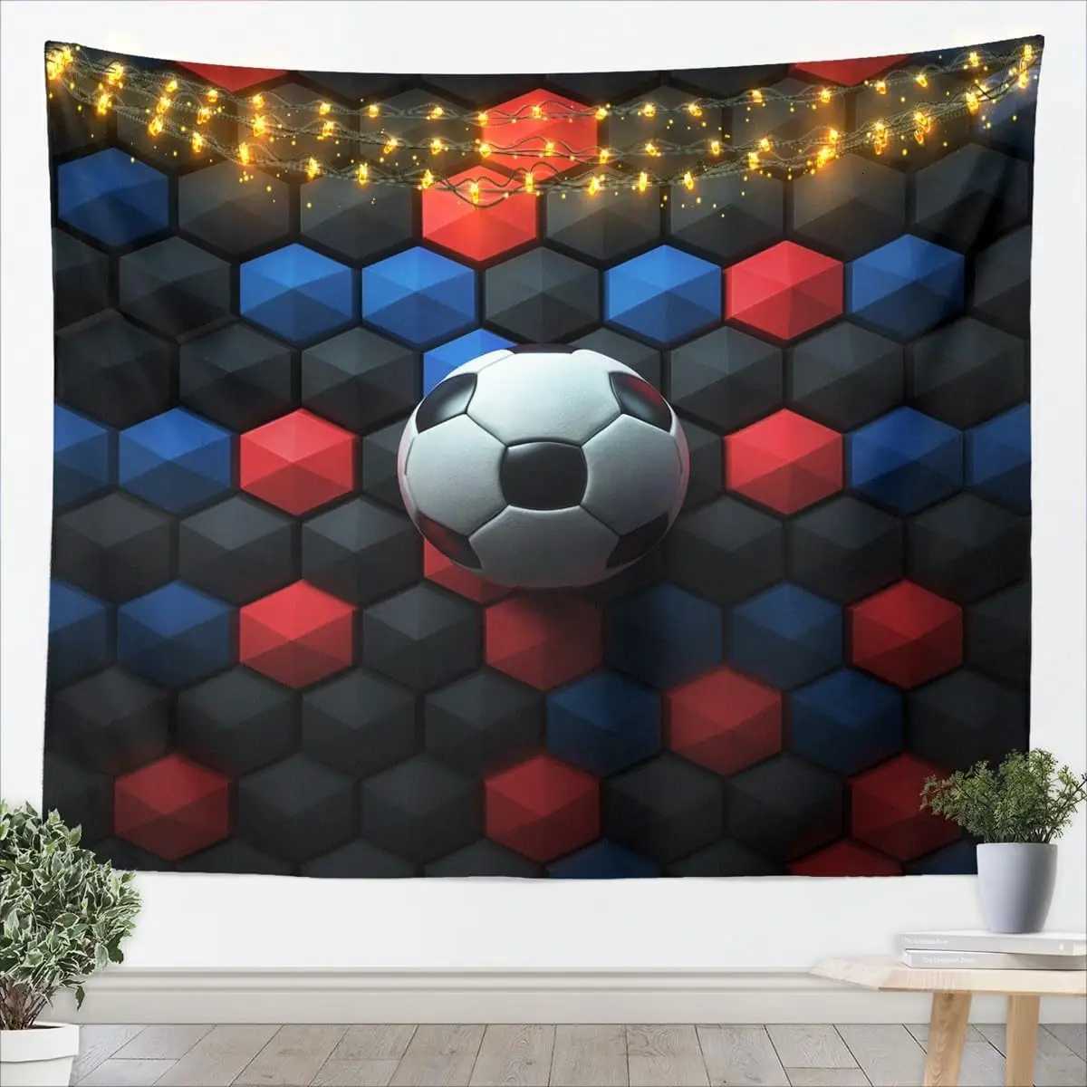 Soccer Tapestrysports Gaming Tapestry for Bedroom White and Black Football Tapestries Large for Kids Adults Sport Themed HangingM251125