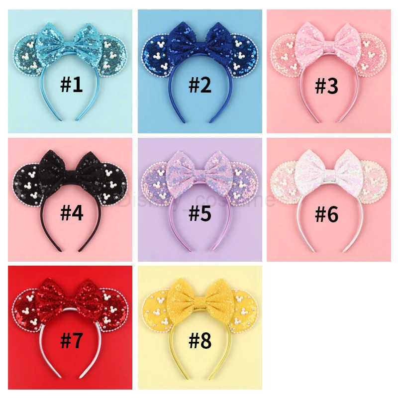 Disney New Trend Mouse Ear Headband Mickey 3.3 Velvet Girl Soft Bow Hair Halloween Party Travel DIY Hair Accessories X250425
