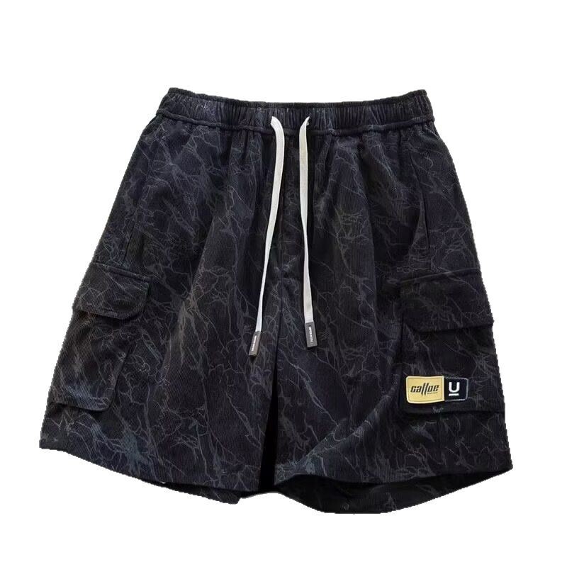 Multi pocket workwear shorts men's 2025 new summer trendy brand American functional loose straight leg five quarter pants