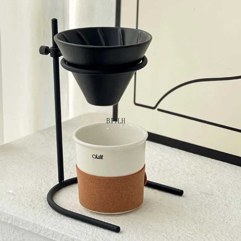 240ml Mugs Ceramic Coffee Cup Mini Accompanying Cup Creative Leather Case Design retro Water Cup Simple Home Decoration Teacup Y251125