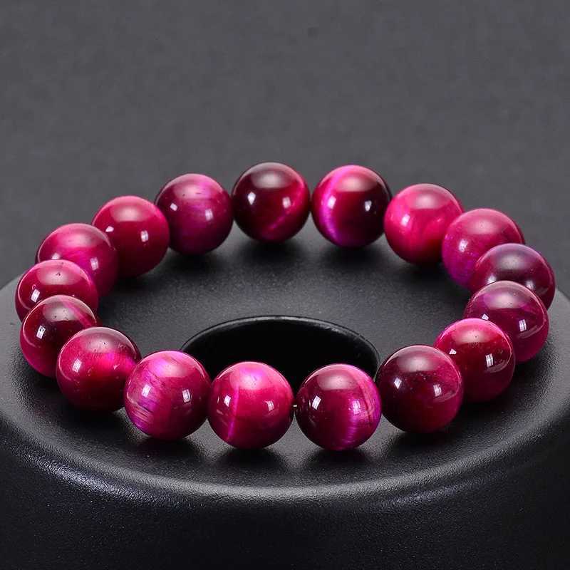 6-12mm Natural Stone Beads Bracelet Charm Pink Red Tiger Eye Stone Bracelets for Women Men Elastic Rope Bangle Yoga Jewelry Gift J251125