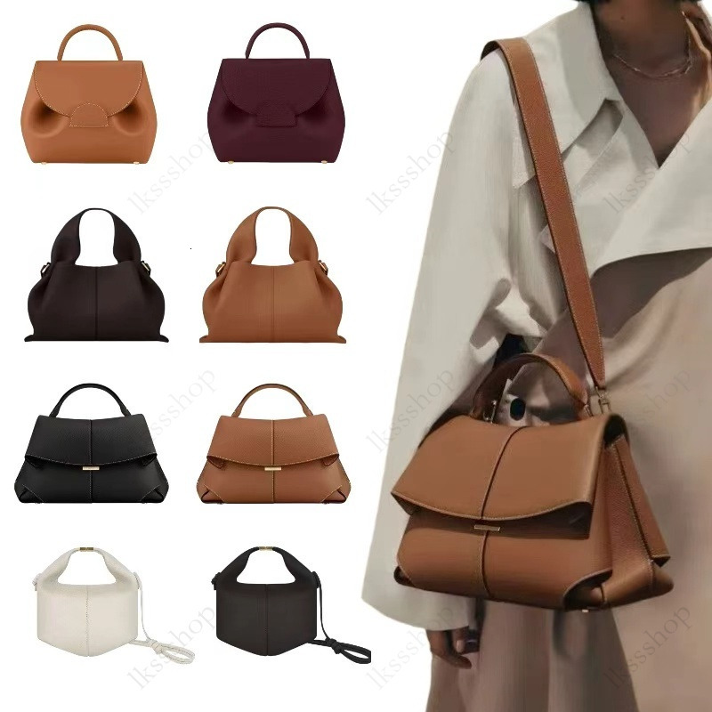 Polennely Designer Tote Bag Half Moon Bag Smooth Leather Shoulder Bag Black Tote Underarm Bag Fashion Women Cross Body Bag Mini Purse Textured Leather Hobo b22
