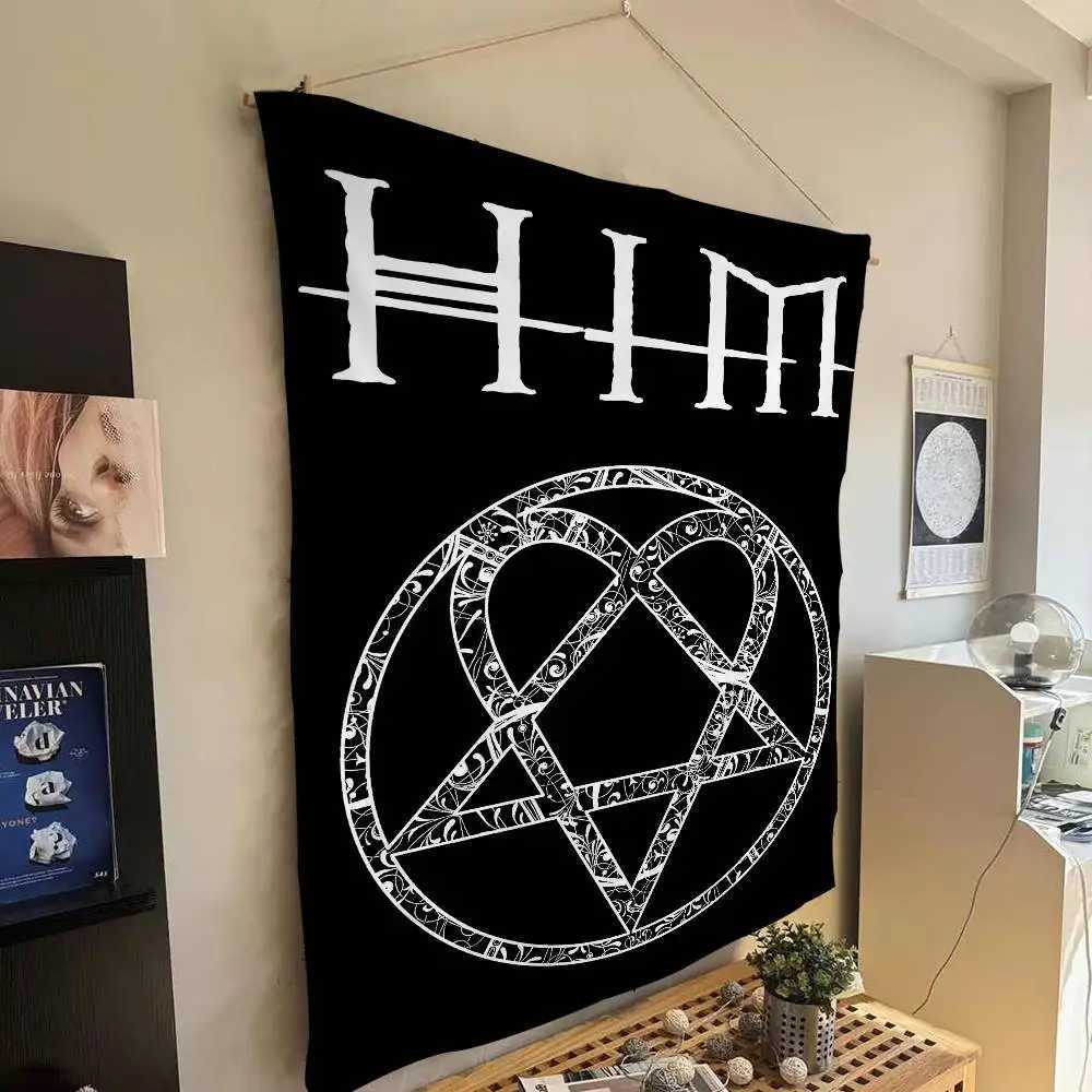 Rock H-HIM Band Chart Tapestry Bohemian Wall Tapestries Mandala Wall Art DecorM251125