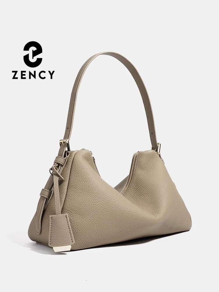 Zency Genuine Leather Satchel Bags For Women Simple Fashion Ladies Underarm Handbag Large Capacity Shoulder Bag 2025 New