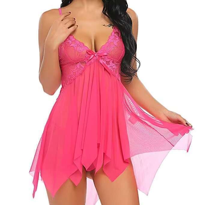 Custom Sexy Pyjama Lace Night Dress Women's Sleepwear Sleeveless Nightgown