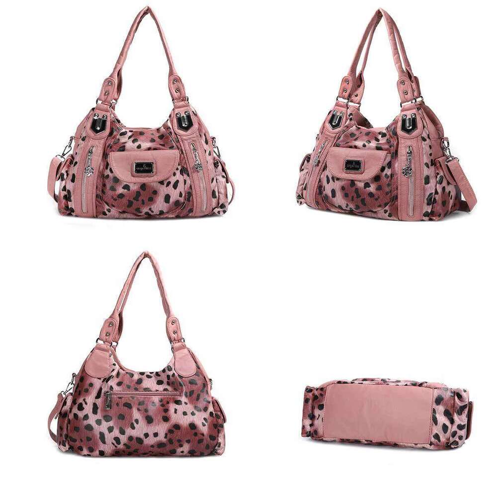Women Soft PU Leather Handbags Large Capacity Shoulder Multi Pocket Shopping Crossbody Bag Fashion Leopard Tote Bags Bag