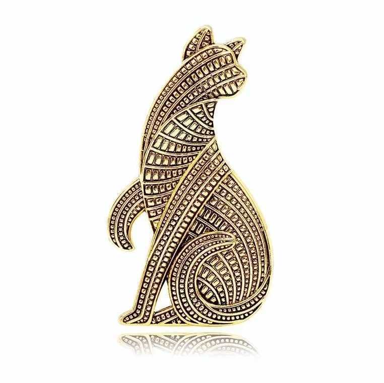 Cute Cat Brooch With Ancient Animals J251125