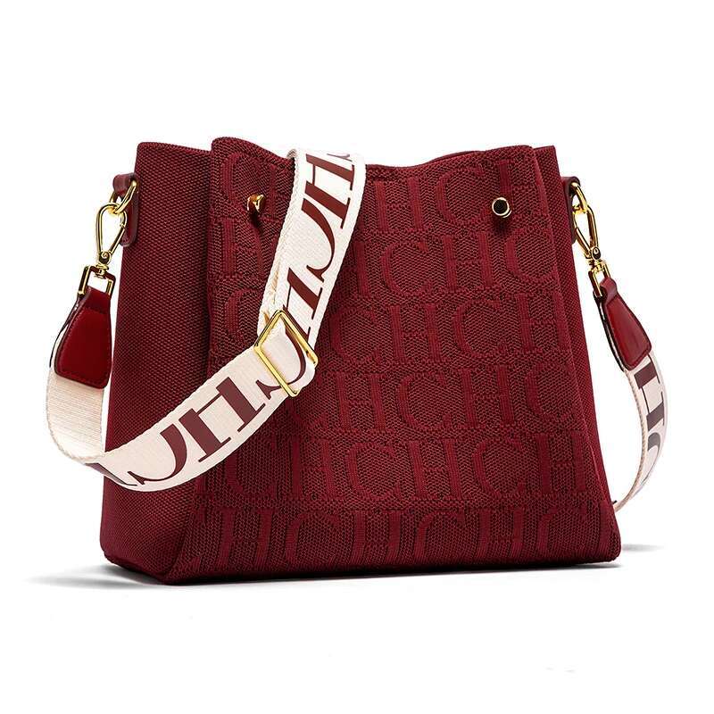CH Elegant Sense Letters Drawstring Design Brand Fashion Casual Hundred Women's Bag Crossbody